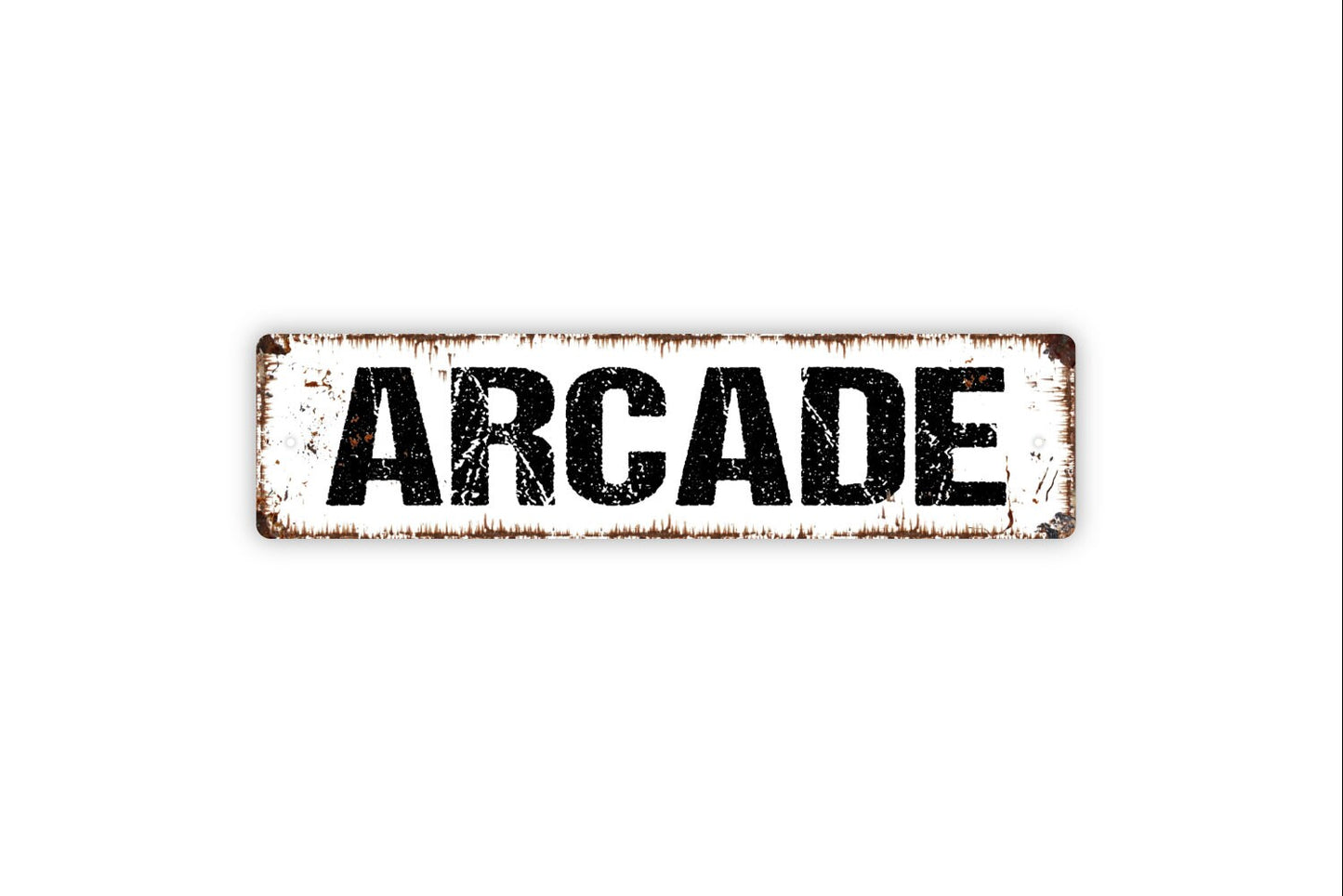 Arcade Sign - Rustic Metal Street Sign or Door Name Plate Plaque