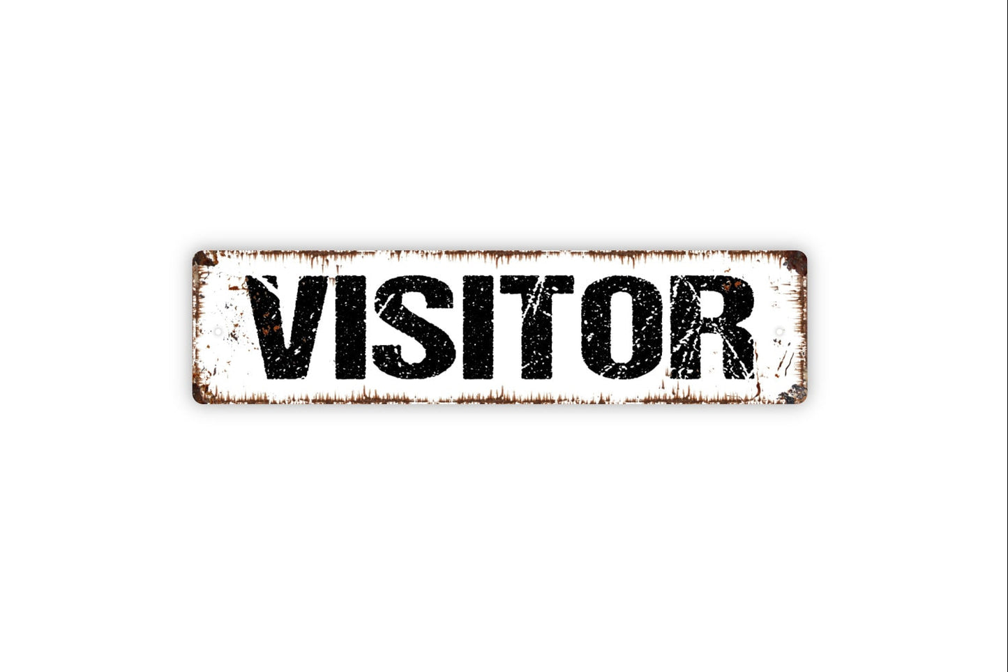 Visitor Sign - Welcome To Our Sports Theme Ballfield Stadium Home Team Rustic Street Metal Sign or Door Name Plate Plaque