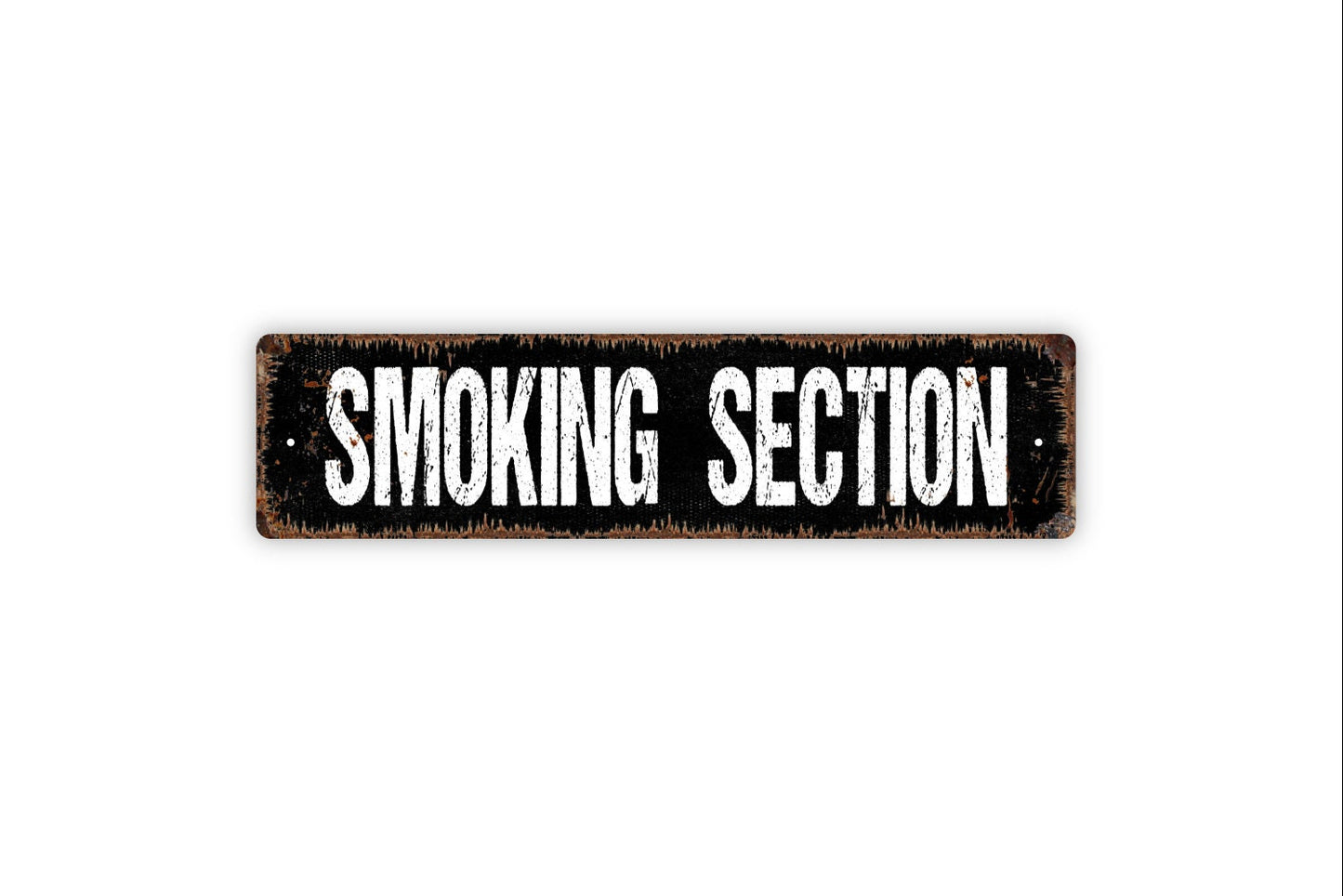 Smoking Section Sign - Smokers Area Lounge Designated Area Rustic Street Metal Sign Or Door Name Plaque