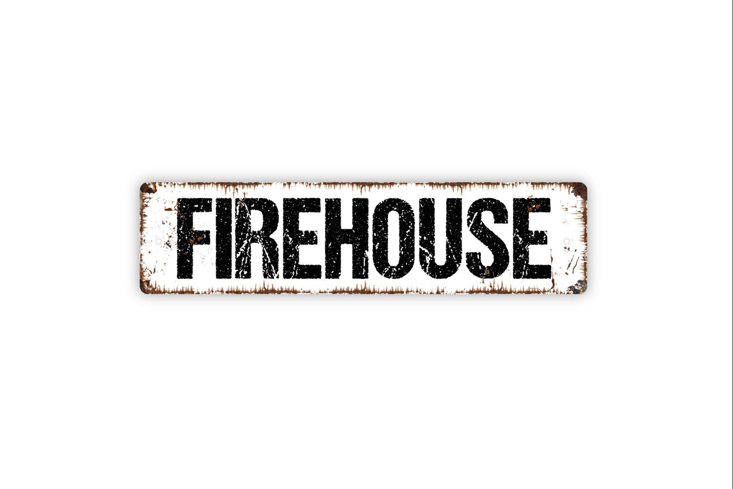 Firehouse Metal Sign, Firefighter Man Cave Rustic Custom Name Metal Sign, Rustic Street Sign or Door Name Plate Plaque