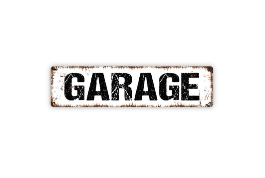 Garage Metal Sign, Rustic Street Sign, Farmhouse Style Decor, Door Name Plate Plaque