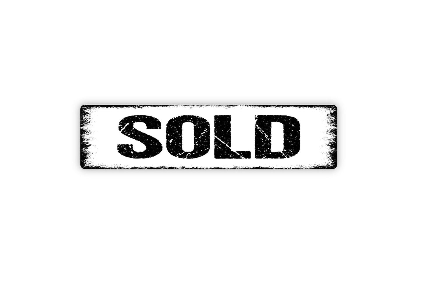 Sold Sign - Real Estate Agent Gift Broker Closing For Sale Ad Rustic Street Metal Sign or Door Name Plate Plaque