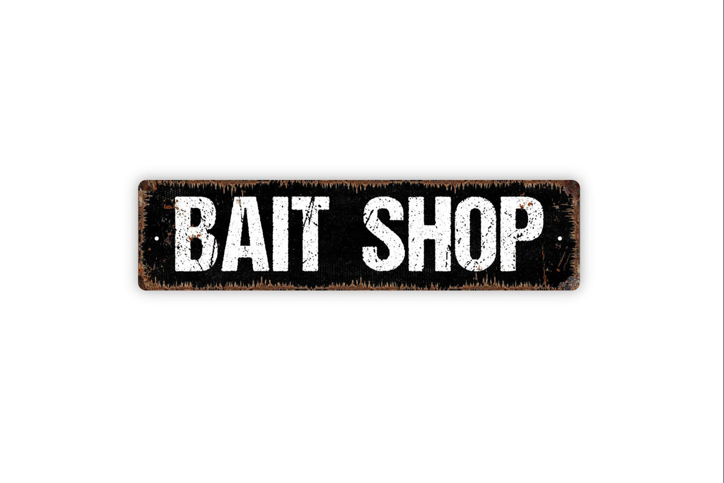 Bait Shop Sign - Rustic Metal Street Sign or Door Name Plate Plaque