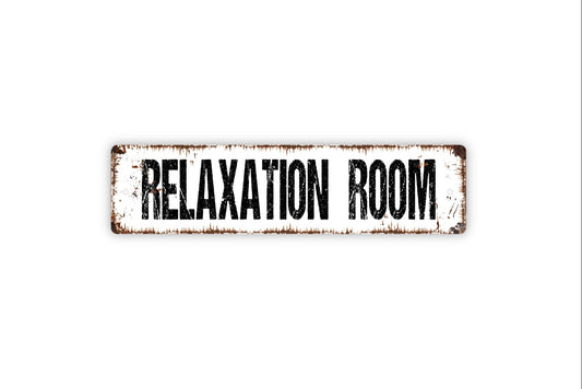 Relaxation Room Sign - Zen Den Relax Read Quiet Zone Meditate Therapy Rustic Street Metal Sign or Door Name Plate Plaque