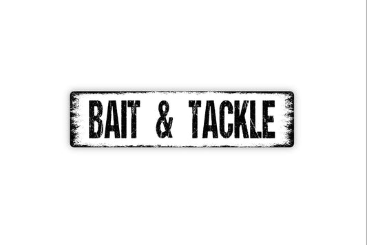 Bait & Tackle Sign - Fishing Shop Rustic Metal Street Sign or Door Name Plate Plaque