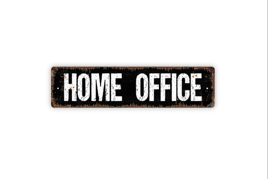 Home Office Sign - Rustic Street Metal Sign or Door Name Plate Plaque