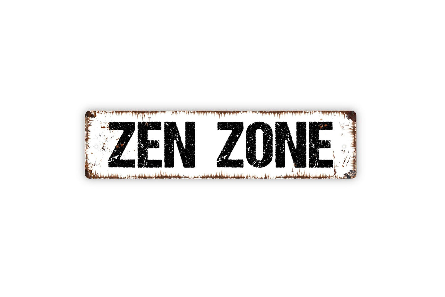 Zen Zone Sign - Rustic Metal Street Sign or Door Name Plate Plaque