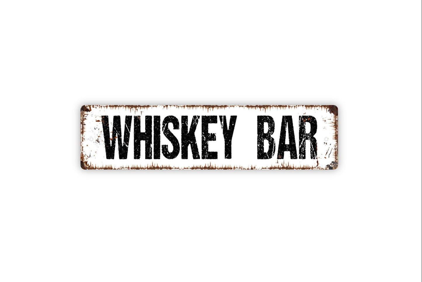 Whiskey Bar Sign - Metal Rustic Street Sign or Door Name Plate Plaque