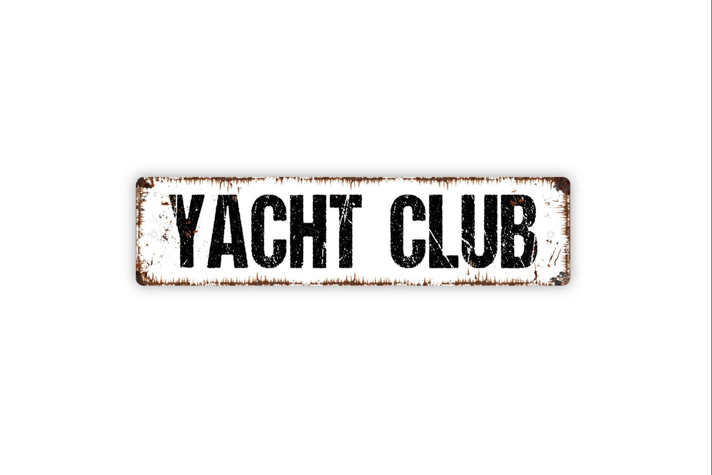 Yacht Club Sign - Nautical Boat Rustic Metal Street Sign or Door Name Plate Plaque