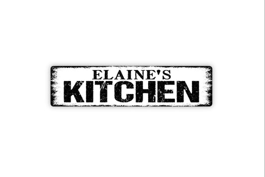 Personalized Kitchen Sign, Custom Metal Sign, Rustic Street Sign or Door Name Plate Plaque