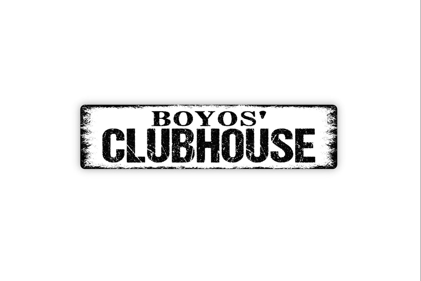 Personalized Clubhouse Sign - Kids Treehouse Fort Man Cave She Shed Rustic Street Metal Sign or Door Name Plate Plaque