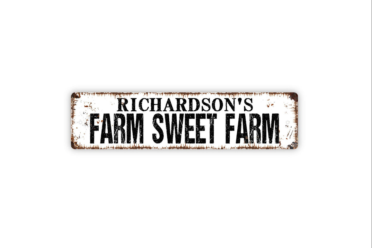 Personalized Farm Sweet Farm Sign, Custom Metal Sign, Rustic Street Sign or Door Name Plate Plaque