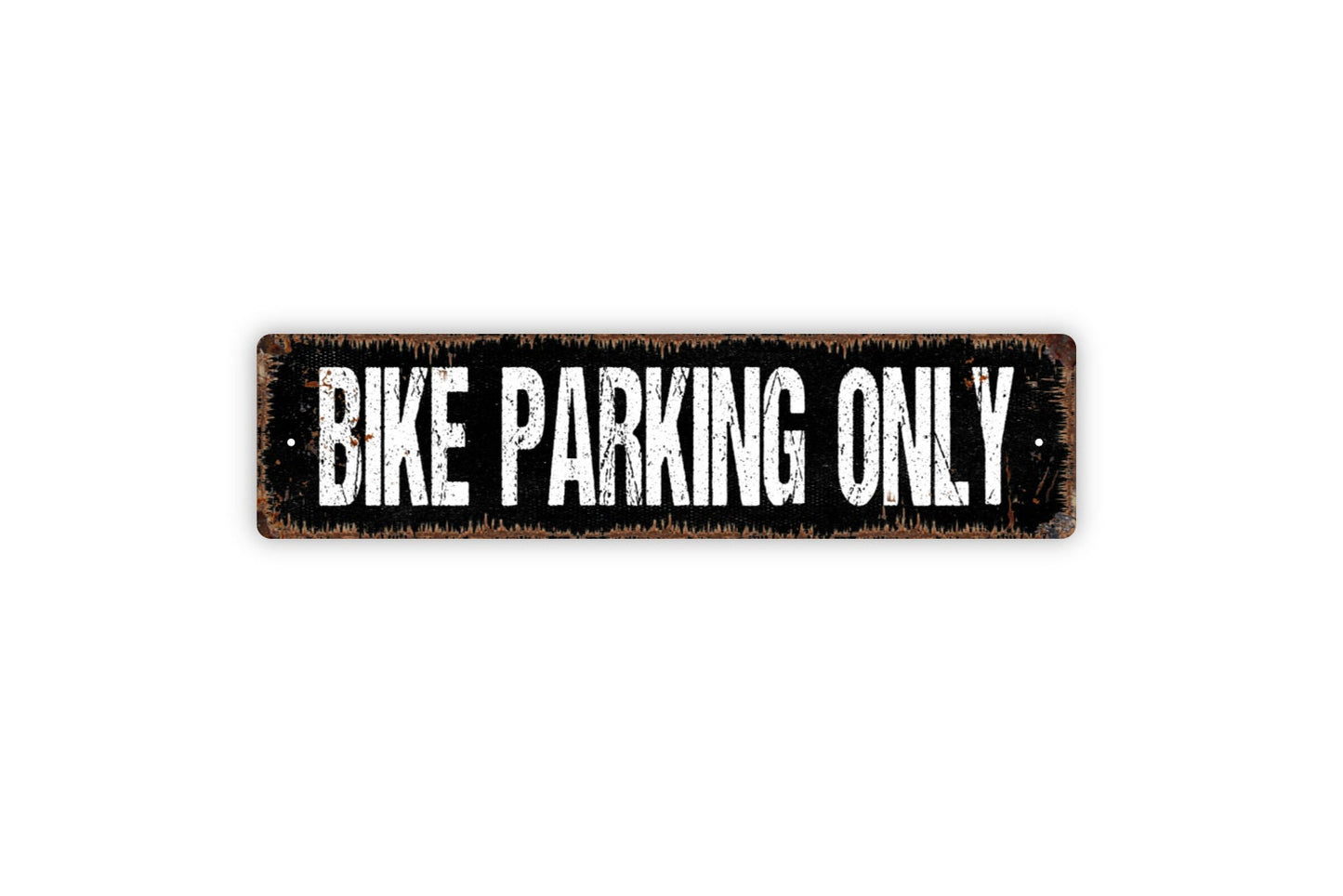 Bike Parking Only Sign - Bicyclist Bicycle Motorbike Motorcycle Garage Rustic Street Metal Sign or Door Name Plate Plaque