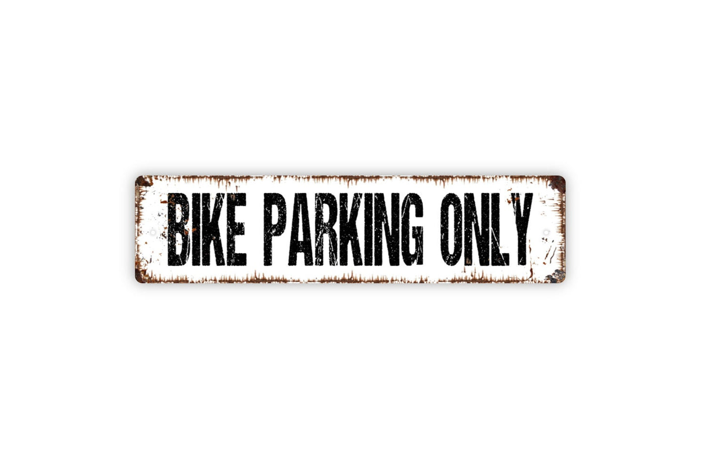 Bike Parking Only Sign - Bicyclist Bicycle Motorbike Motorcycle Garage Rustic Street Metal Sign or Door Name Plate Plaque