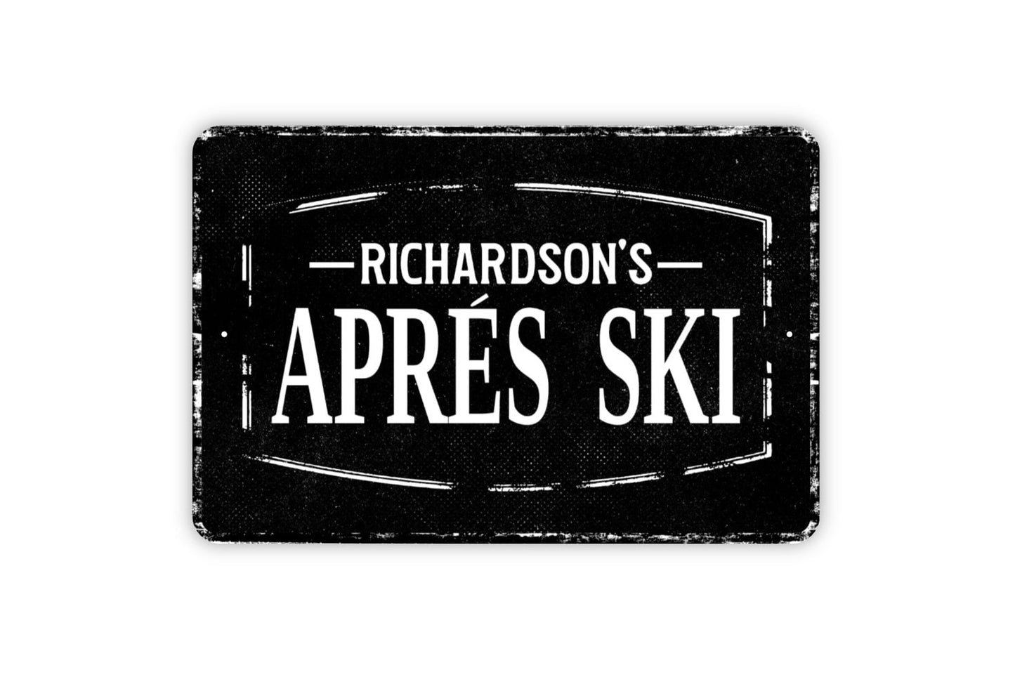 Apres Ski Sign - Skiing Bar Personalized Metal Wall Art - Custom Name Sign