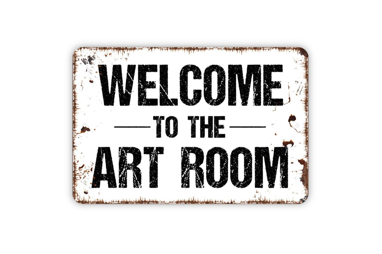 Welcome To The Art Room Sign - Metal Wall Art Indoor Or Outdoor Use