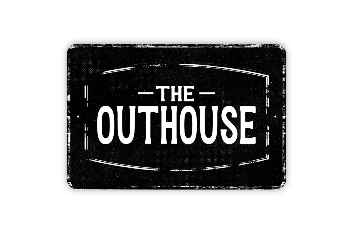 The Outhouse Sign - Metal Wall Art - Distressed Vintage Style Novelty Gift