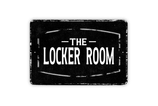 The Locker Room Sign - Personalized Metal Sign Wall Art - Distressed Vintage Style Novelty Gift