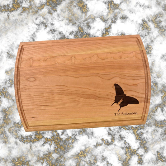 Butterfly Cutting Board | Monarch Butterfly Charcuterie Board | Custom Serving Tray | Personalized Housewarming Gift | Wedding Anniversary