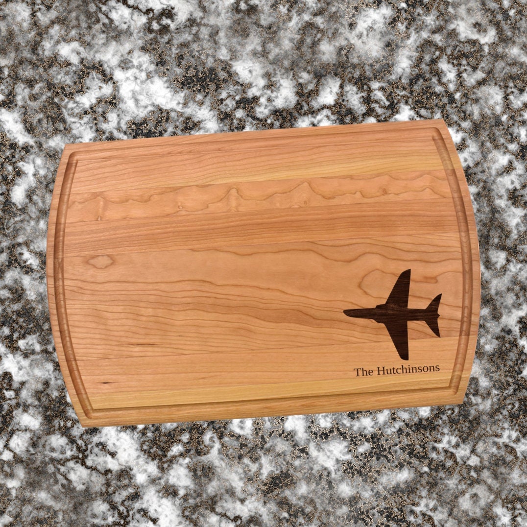 Airplane Pilot Cutting Board | Flight Attendant Charcuterie Board | Custom Serving Tray | Personalized Gift for Pilot | Wedding Anniversary