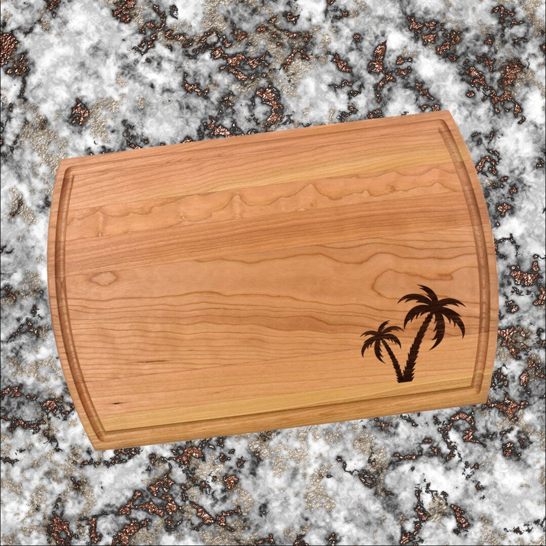 Palm Tree Cutting Board | Beach Charcuterie Board | Custom Serving Tray | Personalized Housewarming Closing Gift | Wedding Anniversary Gift