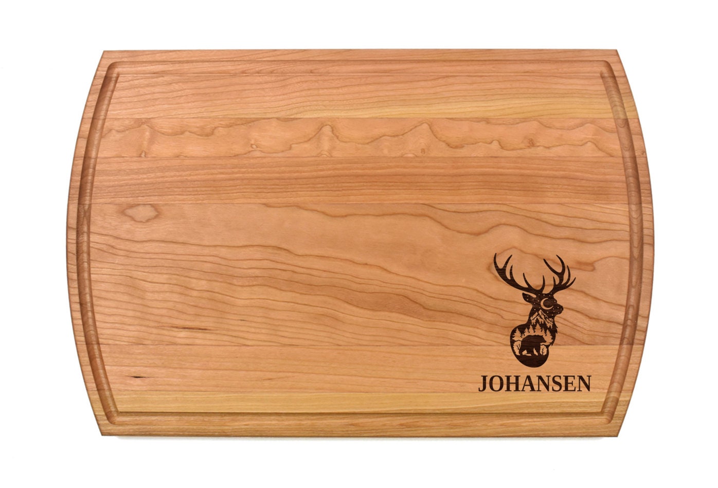 Buck Deer Bear Mountain Cutting Board | Charcuterie Board | Custom Serving Tray | Personalized Cabin Gift | Wedding Anniv Gift