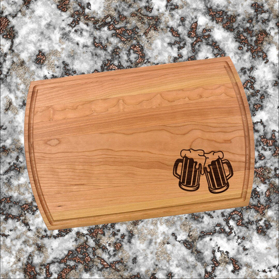 Beer Mug Cutting Board | Drinking Cheers Charcuterie Board | Custom Serving Tray | Personalized Party Gift | Wedding Anniv Gift