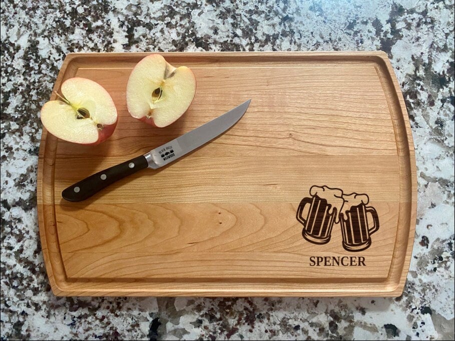 Beer Mug Cutting Board | Drinking Cheers Charcuterie Board | Custom Serving Tray | Personalized Party Gift | Wedding Anniv Gift