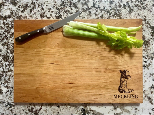 Cowboy Boot Hat Cutting Board | Cowgirl Cowboy Charcuterie Board | Custom Serving Tray | Personalized Gift | Wedding Anniversary Gift