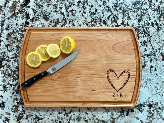 Heart Cutting Board |  Love Symbol Charcuterie Board | Custom Serving Tray | Personalized Marriage Gift | Wedding Anniversary Gift