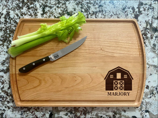 Barn Cutting Board | Ranch Farm Charcuterie Board | Custom Serving Tray | Personalized Farming Gift | Party Tray Gift | Barn Paddle Board