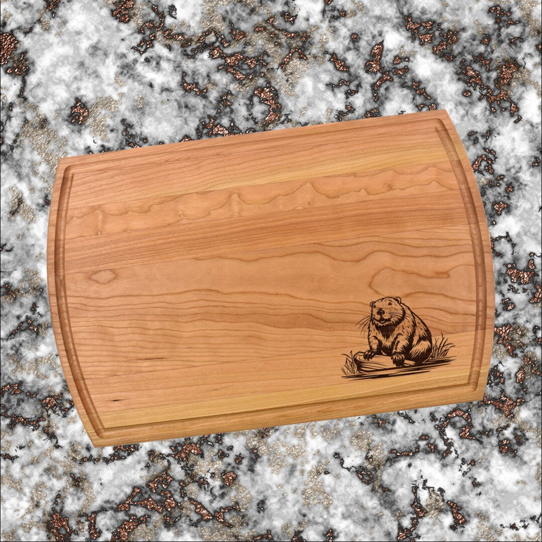 Beaver Cutting Board | Beaver Charcuterie Board | Custom Serving Tray | Personalized Cabin Gift | Wedding Anniv Gift