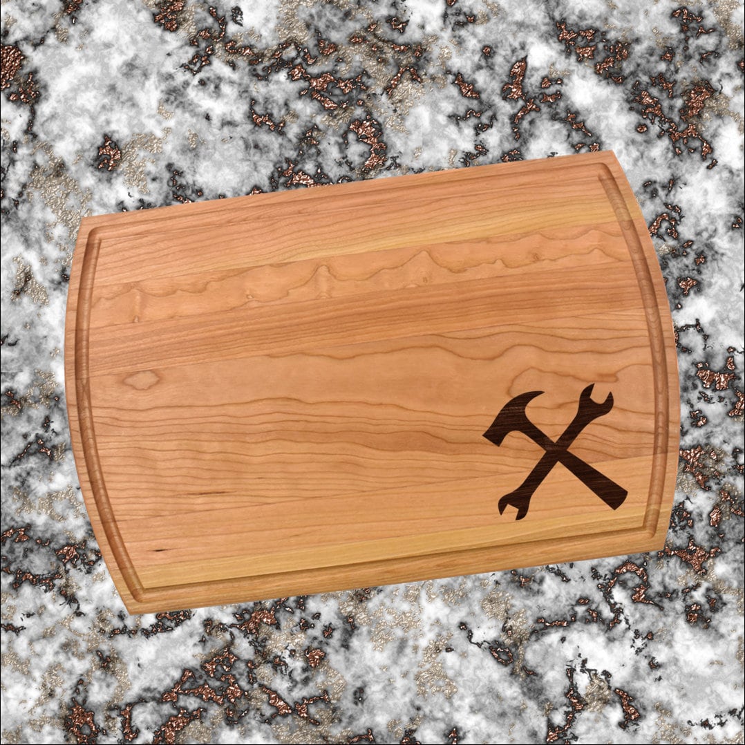 Handyman Cutting Board |  Hammer Wrench Charcuterie Board | Custom Serving Tray | Personalized Dad Grandpa Gift | Garage Workshop Gift