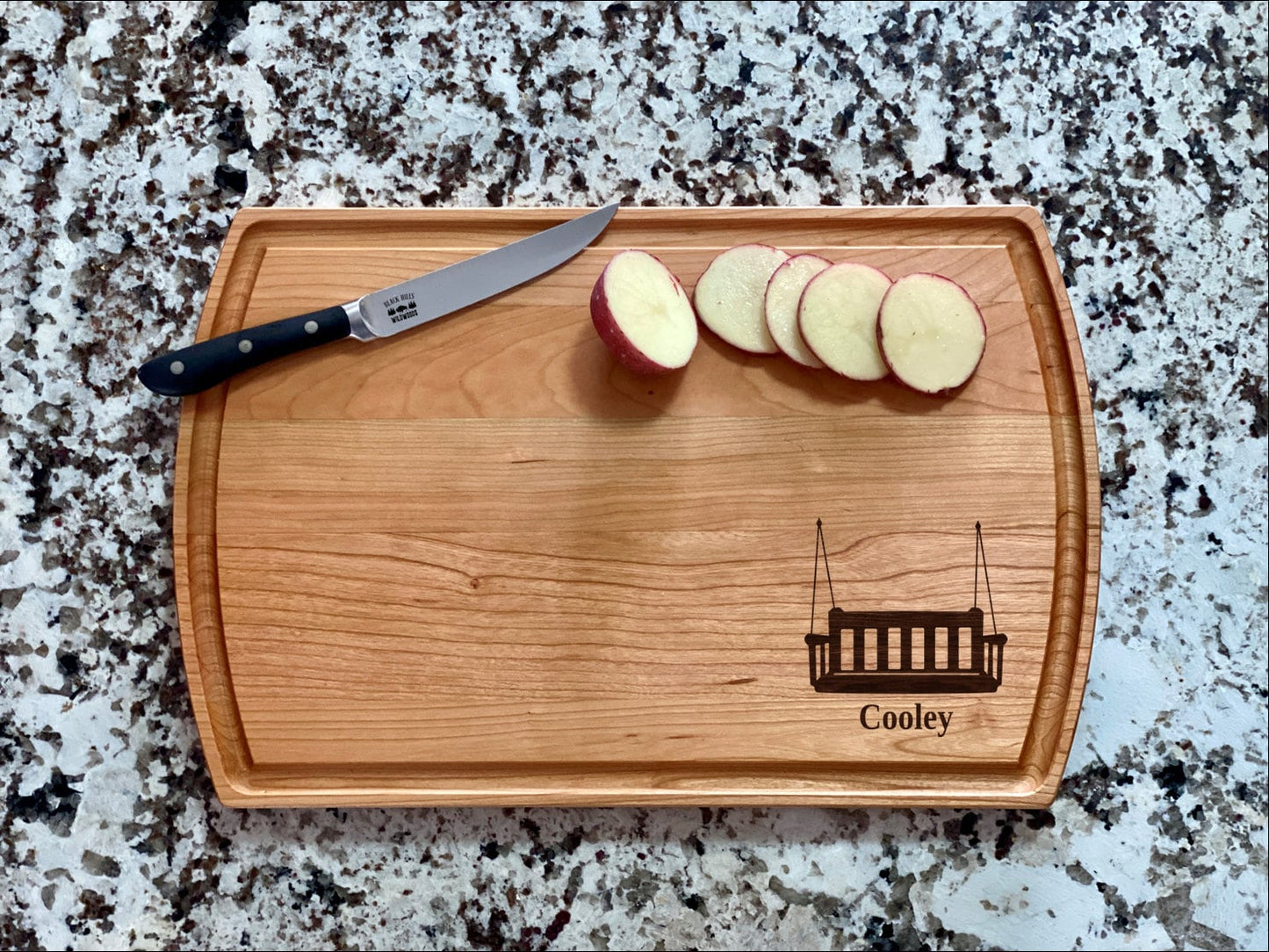 Porch Swing Cutting Board | Farm Charcuterie Board | Custom Serving Tray | Personalized Wedding Gift | Party Tray Gift | Swing Paddle Board