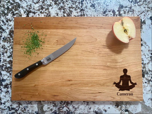 Yoga Cutting Board | Meditation Charcuterie Board | Custom Serving Tray | Personalized Yoga Instructor Gift | Fitness Health