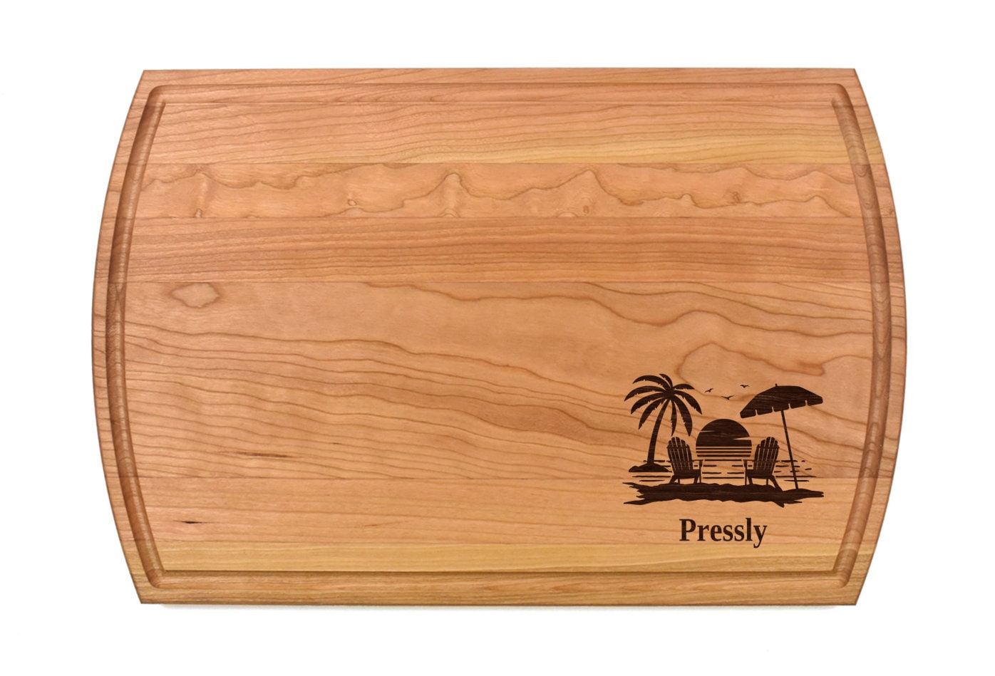 Beach Scene Cutting Board | Ocean Paradise Charcuterie Board | Custom Serving Tray | Personalized Beach House Gift | House Closing Gift