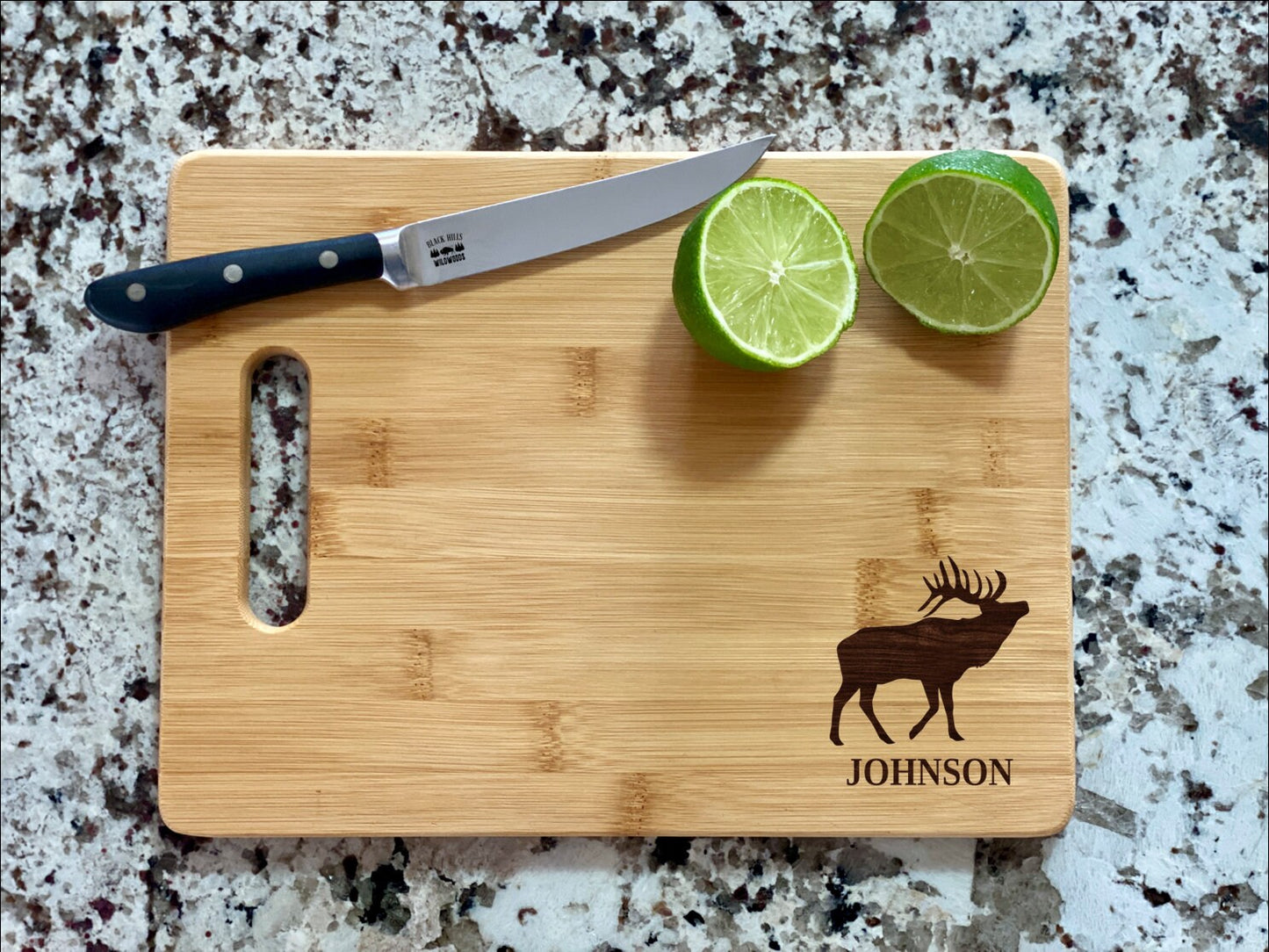 Elk Cutting Board | Bull Elk Silhoutte Charcuterie Board | Custom Serving Tray | Personalized House Closing Gift | Wedding Anniv Gift