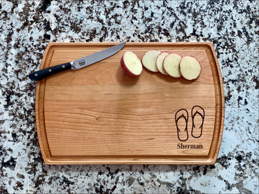 Flip Flops Cutting Board | Thongs Charcuterie Board | Custom Serving Tray | Personalized Beach House Closing Gift | Wedding Anniv Gift