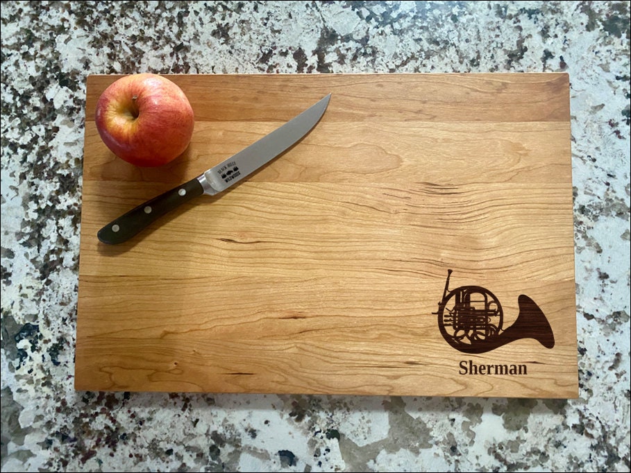 French Horn Cutting Board |  Music Instrument Charcuterie Board | Custom Serving Tray | Personalized Housewarming Closing Gift | Music Gift