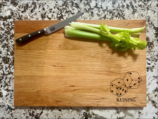 Dice Cutting Board | Casino Games Charcuterie Board | Custom Serving Tray | Personalized Housewarming Closing Gift | Team Sport Gift