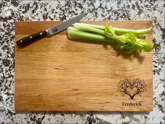 Family Tree Heart Cutting Board | Heart Love Charcuterie Board | Custom Serving Tray | Personalized Marriage Gift | Wedding Anniversary Gift