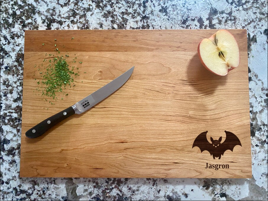 Bat Cutting Board | Wildlife Charcuterie Board | Custom Serving Tray | Personalized Housewarming Cabin Gift | Halloween Gift