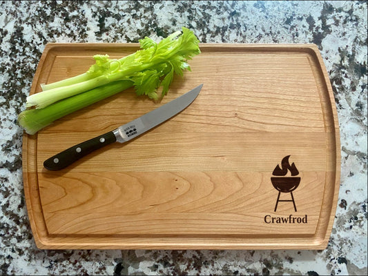 BBQ Grill Cutting Board | Grilling Charcuterie Board | Custom Serving Tray | Personalized Barbecue Gift | Wedding Anniversary Gift