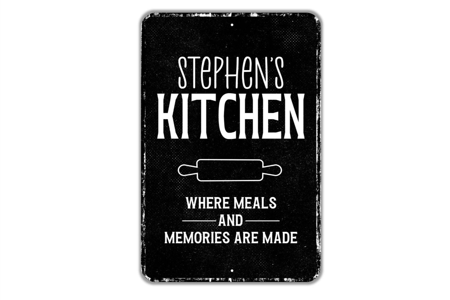 Where Meals And Memories Are Made Personalized Kitchen Sign - Name Metal Wall Art - Custom Name Sign