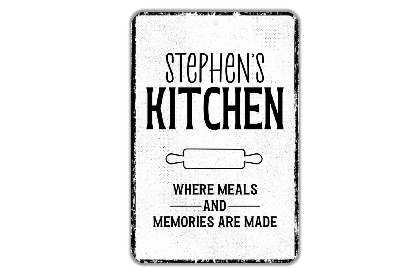 Where Meals And Memories Are Made Personalized Kitchen Sign - Name Metal Wall Art - Custom Name Sign