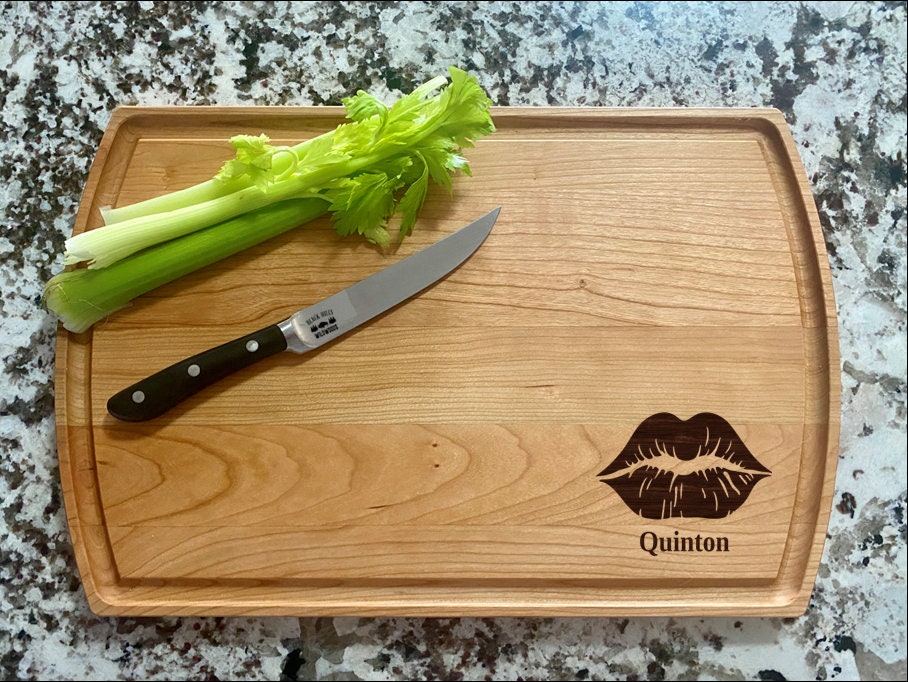 Lips Cutting Board | Lipstick Mouth Charcuterie Board | Custom Serving Tray | Personalized Housewarming Gift | Wedding Anniversary