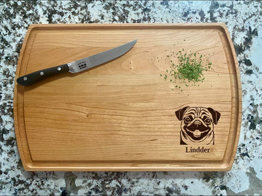 Pug Cutting Board | Pug Dog Breed Charcuterie Board | Custom Serving Tray | Personalized Pet Owner Gift | Choose Your Breed