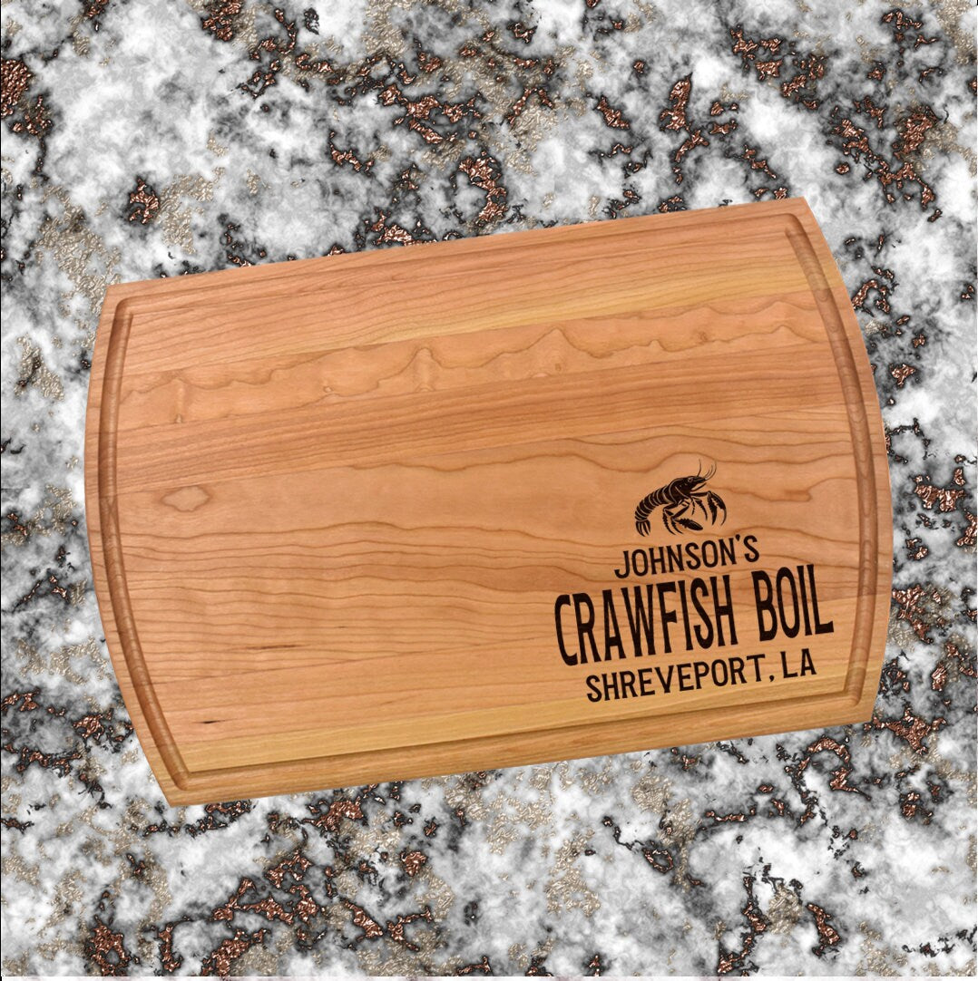 Personalized Crawfish Boil Cutting Board | Welcome To Our Crawfish Boil Charcuterie Board | Custom Serving Tray | Personalized Seafood Gift