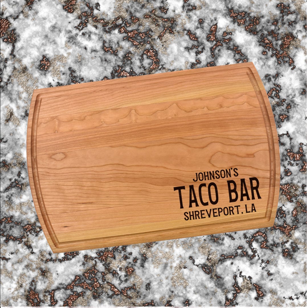 Personalized Taco Bar Cutting Board | Taco Tray Charcuterie Board | Custom Serving Tray | Personalized Mexican Food Gift