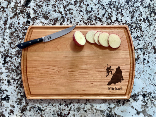 Alpinist Rock Climbing Cutting Board | Mountains Hiker Charcuterie Board | Grill Custom Serving Tray | Personalized Gift | Cabin Gift